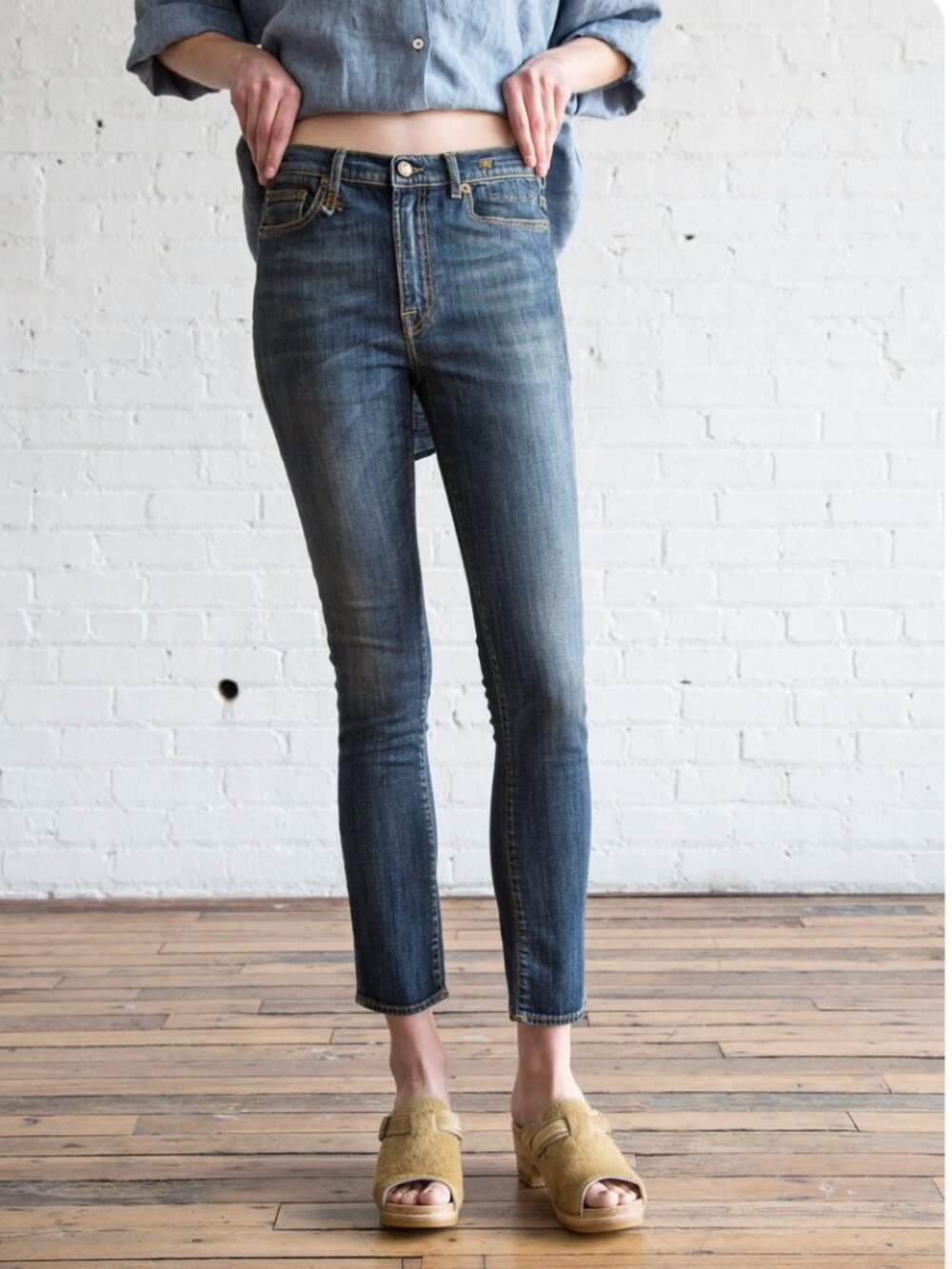 R13 Women's Medium Dark Blue Slouch Skinny Jeans Sz 28